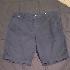 Hugo Boss Dark Blue Flat Front Shorts